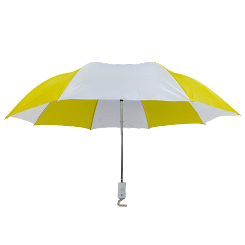 Yellow white panels kings\ladies pocket umbrella