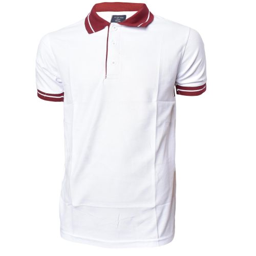 White Collar Maroon Polo T-Shirts