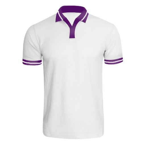 White Collar Purple Polo T-Shirts