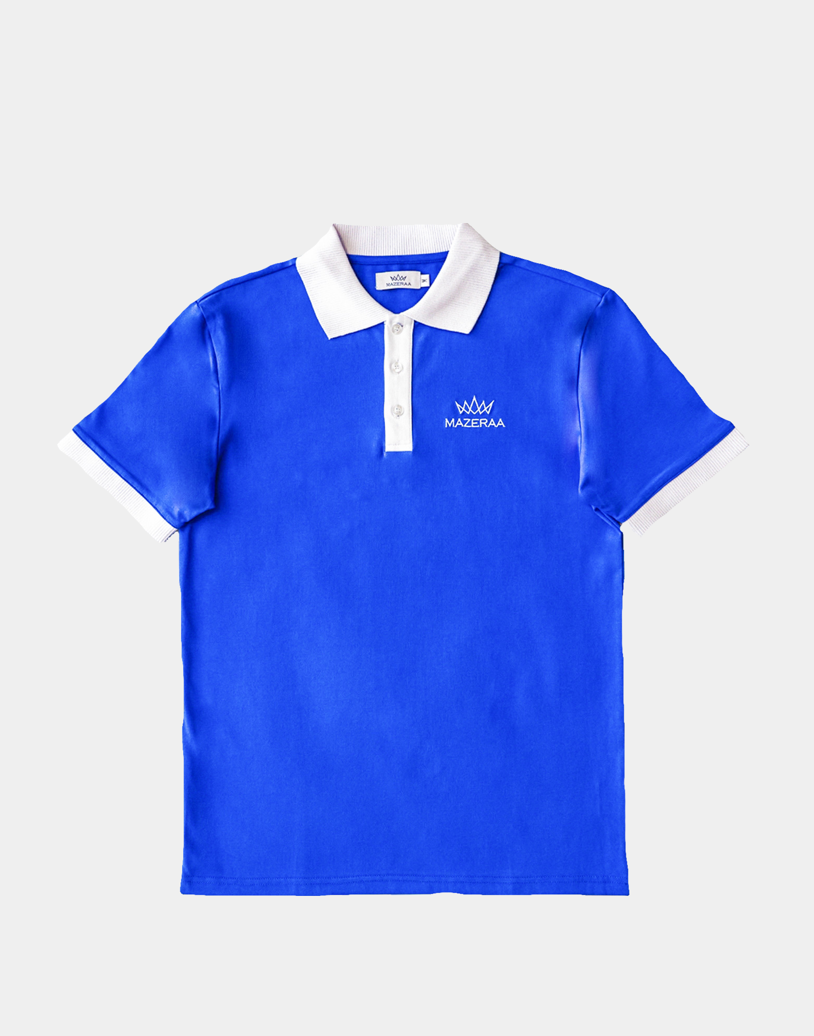 Royal Blue Collar White Polo T-Shirts