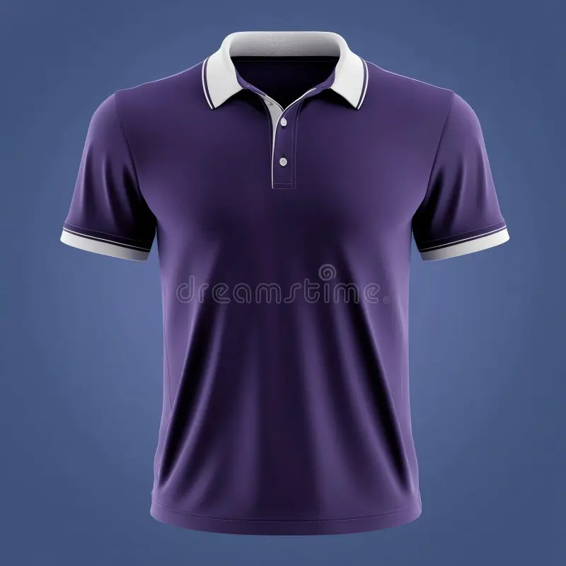 Purple Collar White Polo T-Shirts