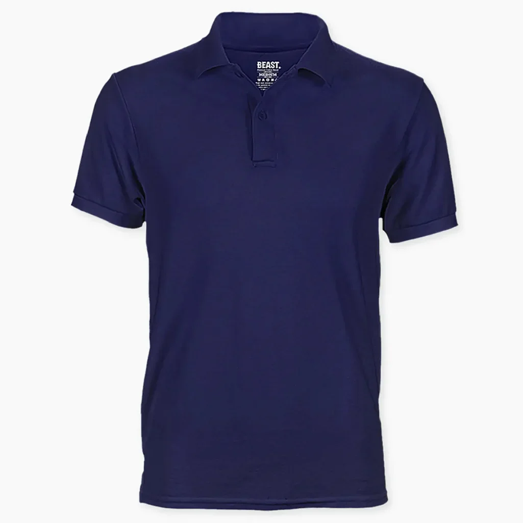 Navy Blue Plain Polo T-Shirts