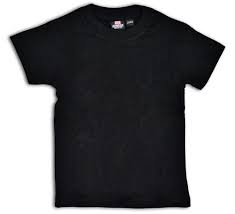 Kids Black Round Neck T-shirts