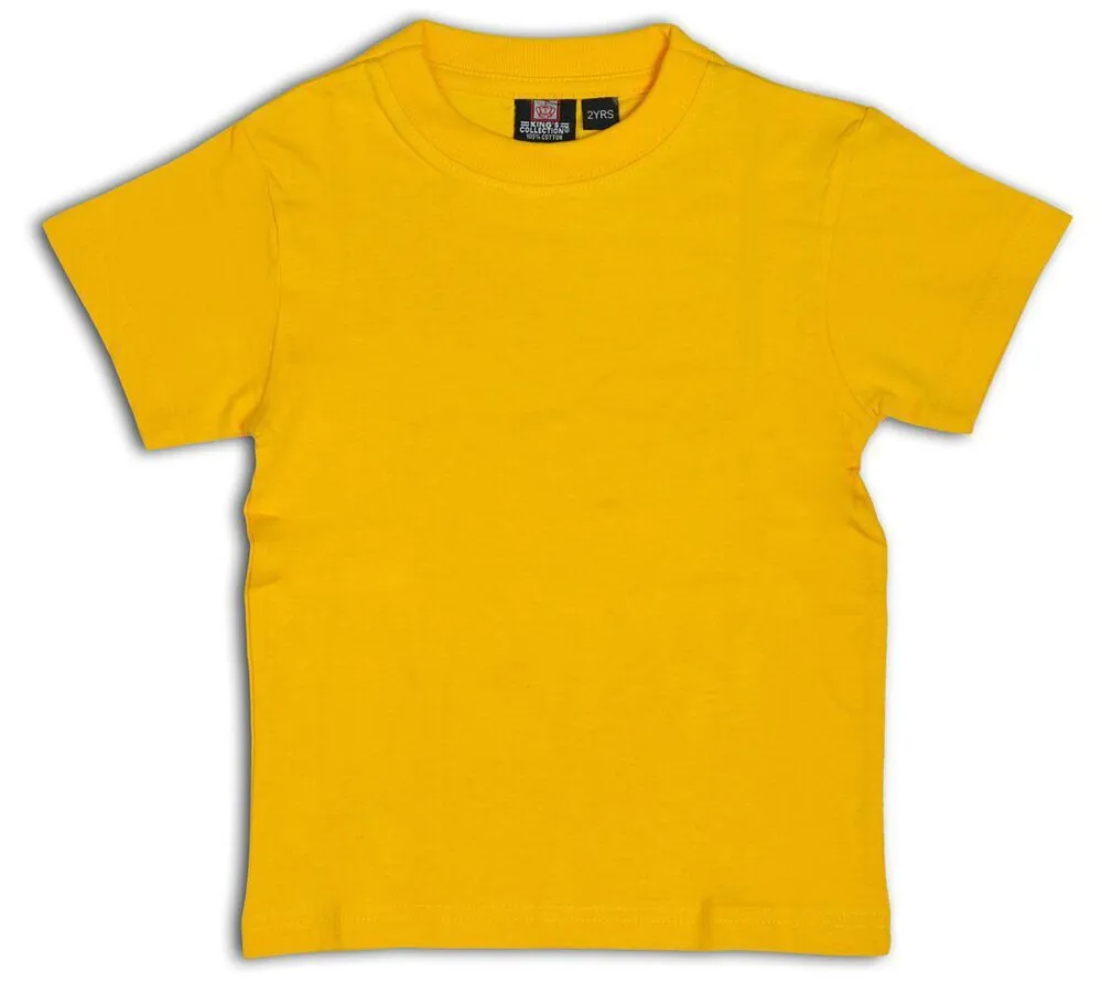 Kids Mustard Yellow Round Neck T-shirts