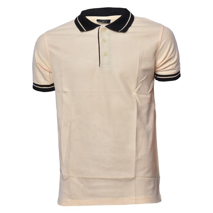 Cream Collar Black Polo T-Shirts