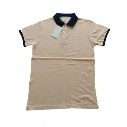 Beige Collar Black Polo T-Shirts