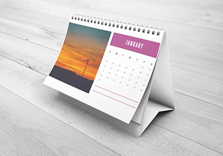 Desktop Calendar A5 6 Pages