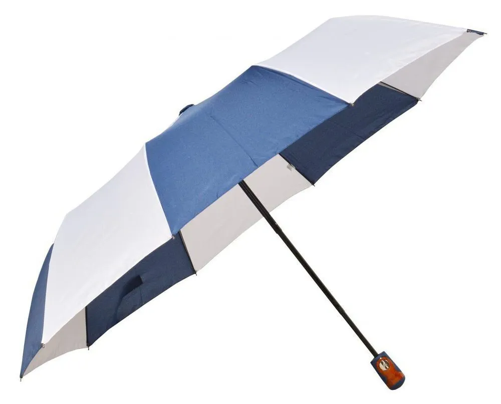Navy blue-white panels kings\ladies pocket umbrella