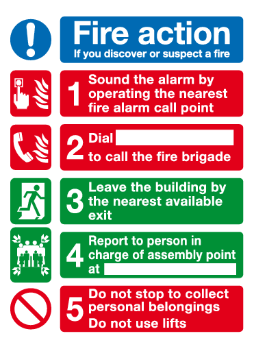 A3 Fire Action plan signage