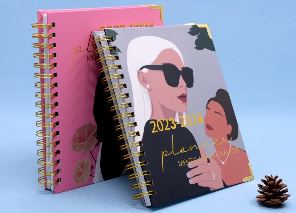 A5 Owire Spriral gloss laminated custom made notebook