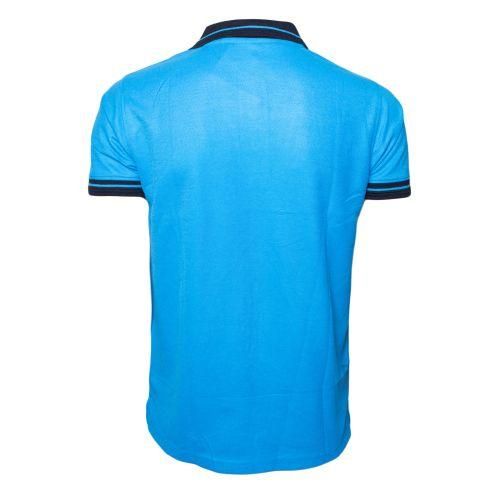 Cyan Blue Collar Navy blue Polo T-Shirts