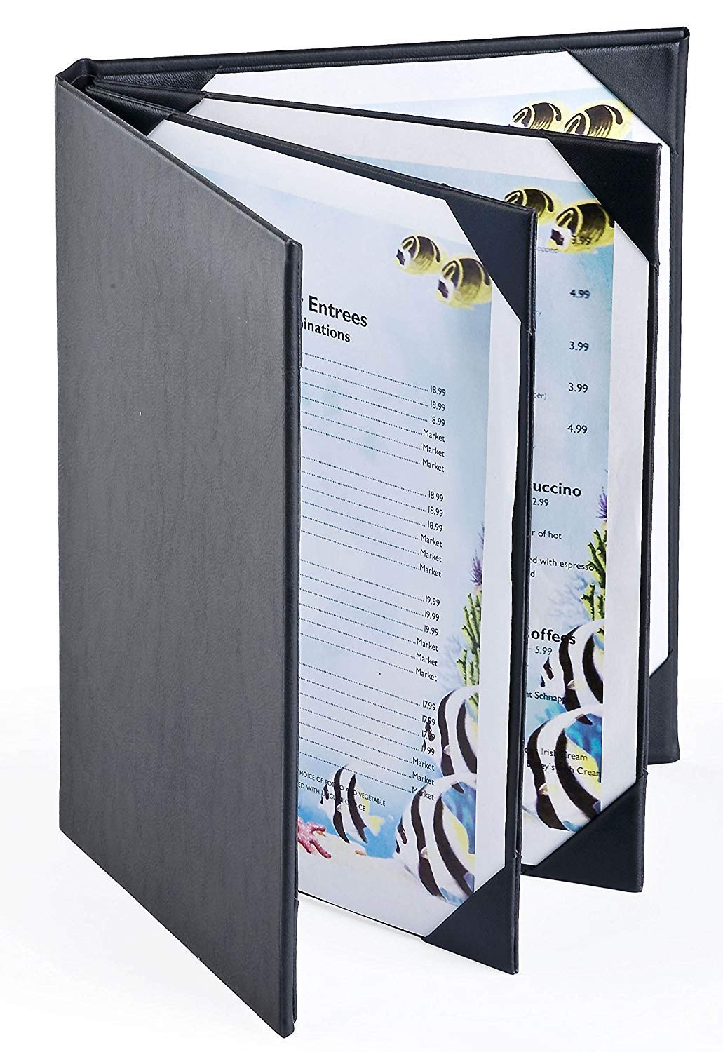A4 Black Leather menu album