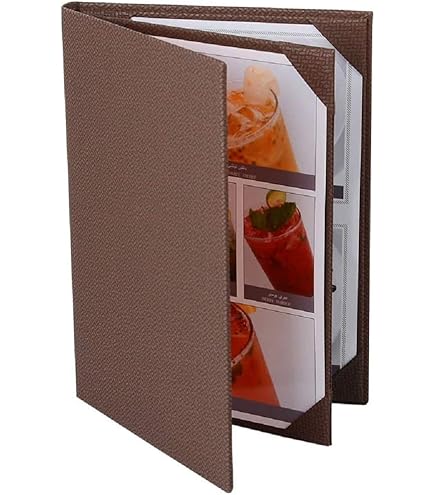 A4 Brown Leather menu album