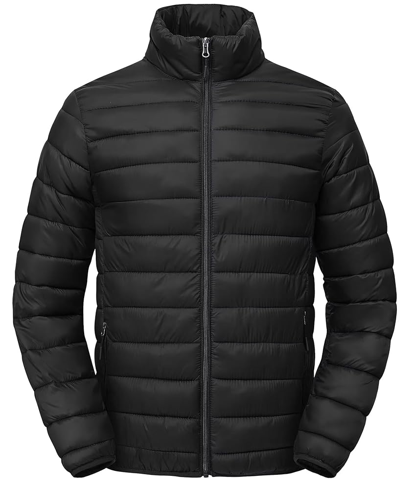 BLACK Puffer Jackets long sleeve