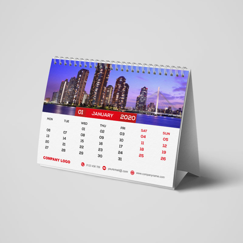 Desktop Calendar A5 12 Pages