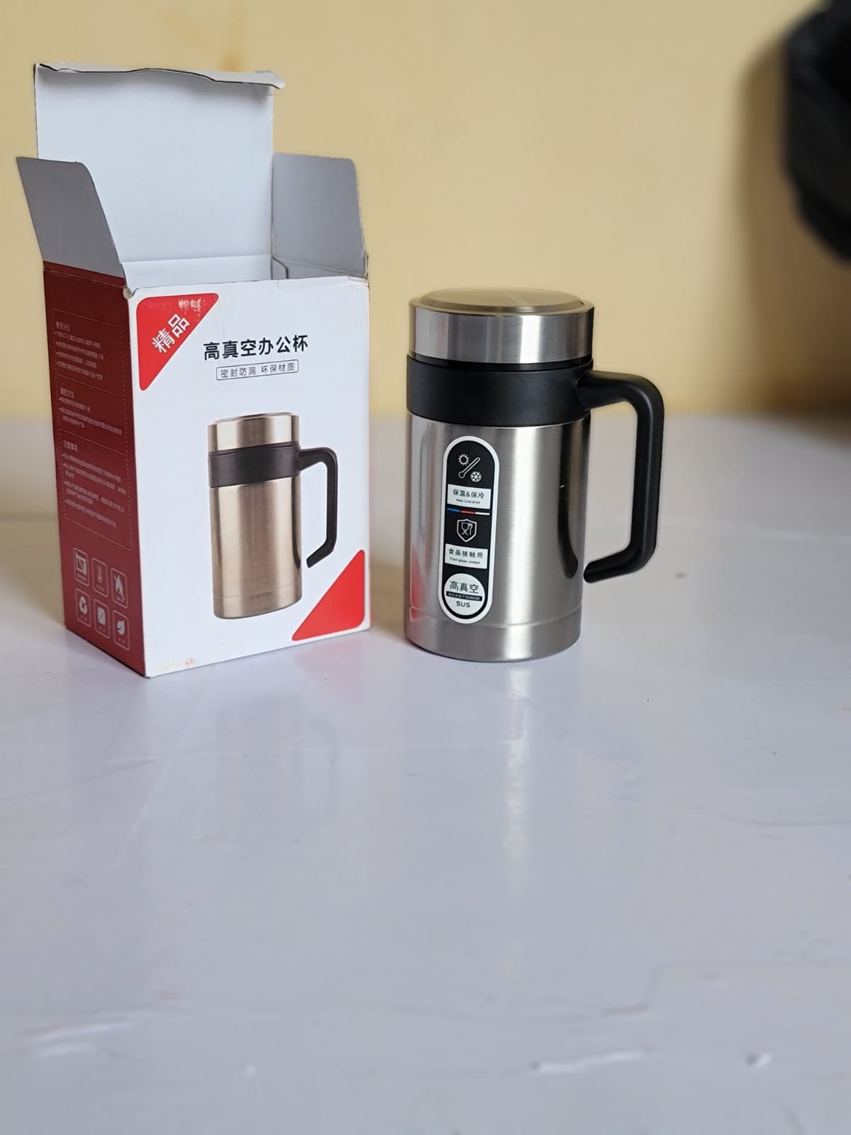 500ml SILVER EXTREME HANDLE MUG stainless steel vacuum insulated thermos . (copy)